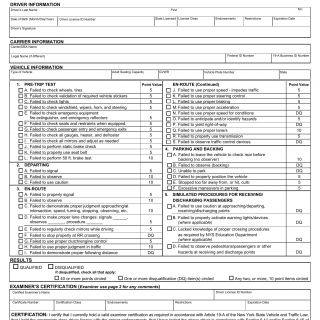 NYS DMV Form DS-875. Article 19-A Biennial Behind the Wheel Road Test