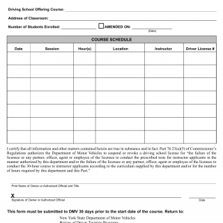 NYS DMV Form DTP-421. Notice of Intent to Conduct DMV's 30-Hour Basic Instructor's Course