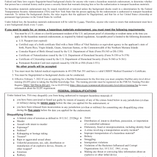 NYS DMV Form HAZ-11. Important Information about Hazardous Materials Endorsement