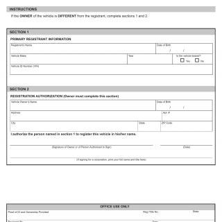 NYS DMV Form IRP-95. IRP Registration Authorization Information