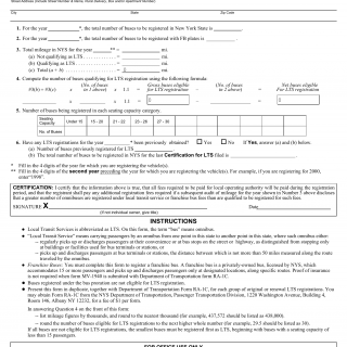NYS DMV Form MV-1940. Certification for Local Transit Service
