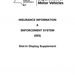 NYS DMV Form MV-208A. IIES Dial-in Display Supplement