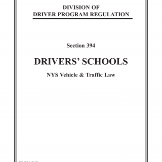 NYS DMV Form MV-299.1. Section 394 Drivers' Schools, NYS Vehicle and Traffic Law