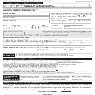 NYS DMV Form MV-44NC. Application for Name Change ONLY on Standard Permit, Driver License or Non-Driver ID Card