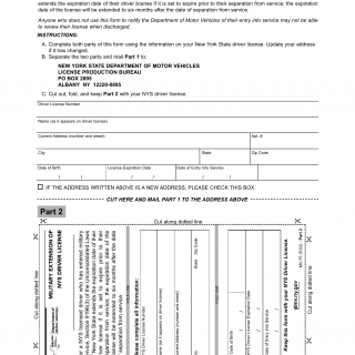NYS DMV Form MV-75. Notification of Military Service