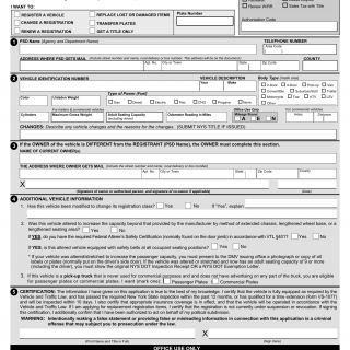 NYS DMV Form MV-82PSD. Political Subdivision (PDF) Vehicle Registration / Title Application