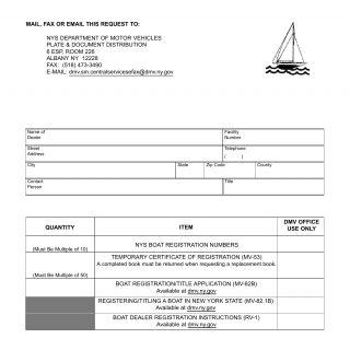 NYS DMV Form PD-1. Request for Dealer Boat Registration Numbers and Forms
