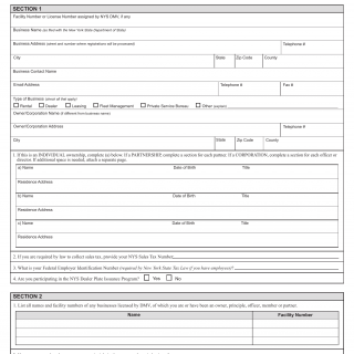 NYS DMV Form PSP-1. Application for Registration Processing by Private Partners
