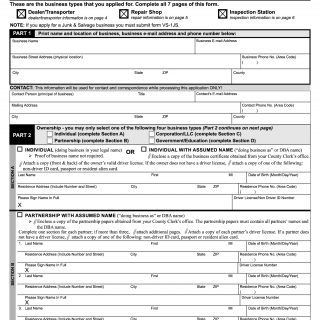 NYS DMV Form VS-1. Vehicle Safety Original Facility Application