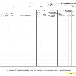 NYS DMV Form VS-1074S. Vehicle Inspection Record - Safety
