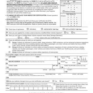 NYS DMV Form VS-120. Application for Certification as a Motor Vehicle Inspector