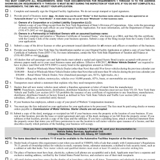 NYS DMV Form VS-142. Facility Requirements - Dealers And Transporters ...