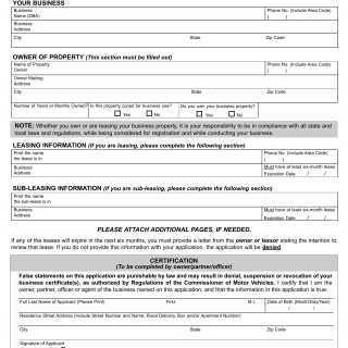 NYS DMV Form VS-19. Statement of Ownership and/or Permission to Use Place of Business