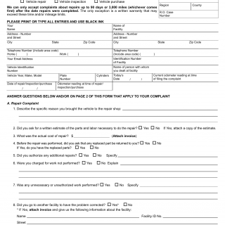 NYS DMV Form VS-35. Division of Vehicle Safety Complaint Report