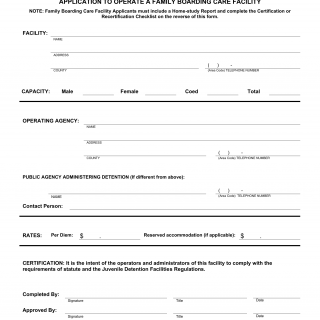 OCFS-0290. Application to Operate a Family Boarding Facility