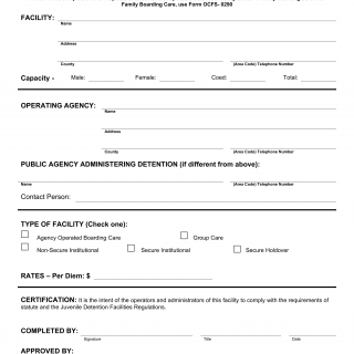 OCFS-0291. Application to Operate a Detention Facility