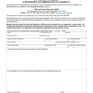 OCFS-2154a. Application to Request a Reasonable Accommodation of a Disability