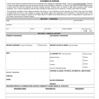OCFS-3122. Family Type Homes for Adults - Medical Evaluation (Resident)