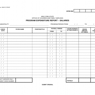 OCFS-3126. Program Expenditure Report - Salaries