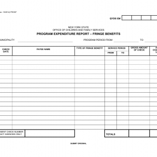 OCFS-3127. Program Expenditure Report - Fringe Benefits
