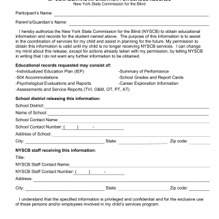 OCFS-3463. Children's Services Release of Confidential Information for School Records