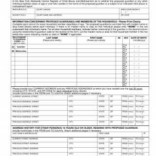 OCFS-3909. Request for Information Guardianship Form - For Court Use Only