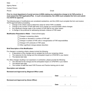 OCFS-4363. Family Assessment Response (FAR) Change Request Form