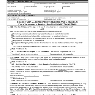 OCFS-4415. Re-entry Into Foster Care for Youth Age 18 and Over Eligibility Checklist