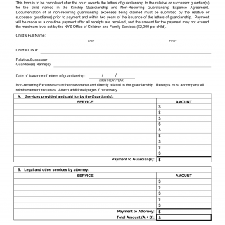 OCFS-4434. Non-Recurring Kinship Guardianship Reimbursement Form