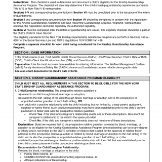 OCFS-4435b. Kinship Guardianship Assistance Eligibility Checklist Instructions