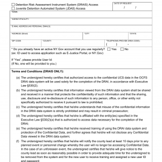 OCFS-4665. Detention Services Systems User Access Request Form