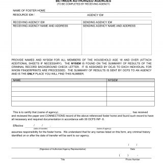 OCFS-4680. Notice to NYS OCFS of Foster Home Transfer Between Authorized Agencies