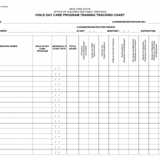 OCFS-4879. Child Day Care Program Training Tracking Chart