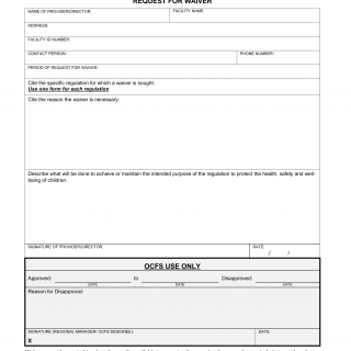 OCFS-4887. Request for Waiver