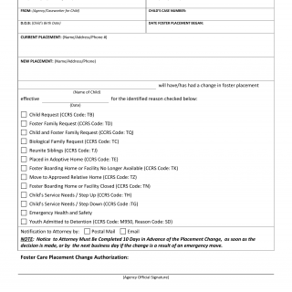 OCFS-4948. Attorney Notification of a Childs Change of Foster Care Placement