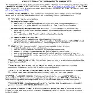 OCFS-5050i. Residential Placements Checklist for School Districts