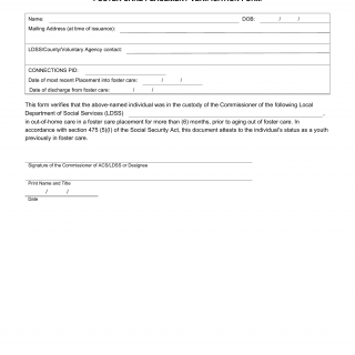 OCFS-5184. Foster Care Placement Verification Form