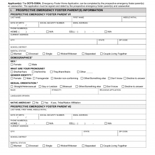 OCFS-5300A. Emergency Foster Home Application
