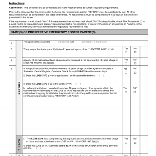 OCFS-5300D. Expedited Home Study Checklist for Caseworker