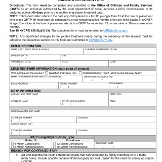 OCFS-5356. Qualified Residential Treatment Program (QRTP) Long-Stayer Review Form