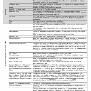 OCFS-5601. Title IV-E Legal Representation Administration and Training Claim Form - Rest of State