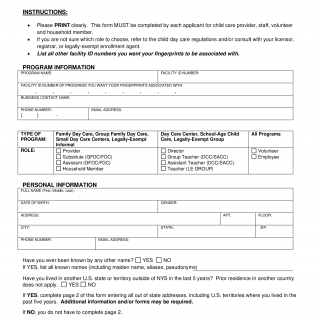 Ocfs 6001 Child Care Provider Staff Volunteer And Household Member Information Forms Ocfs 6001 Child Care Provider Staff Volunteer And Household Member Information Forms