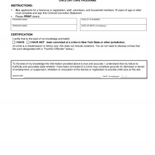 Ocfs 6005 Criminal Conviction Statement Child Day Care Programs Forms Docs 2023 Ocfs 6005 Criminal Conviction Statement Child Day Care Programs Forms Docs 2023