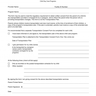 OCFS-6013. Transportation Consent Form