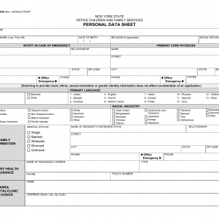LDSS-2949. Personal Data Sheet