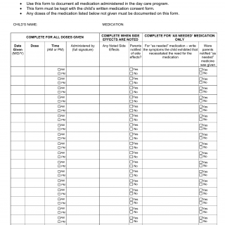 LDSS-7004. Log of Medication Administration