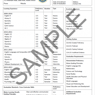 Official Academic Transcripts Form