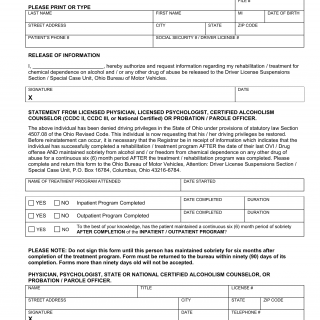 Form BMV 2326. Alcohol/Drug Reinstatement Form