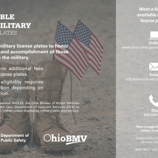 Form BMV 4811. Military License Plate Promo Sheet