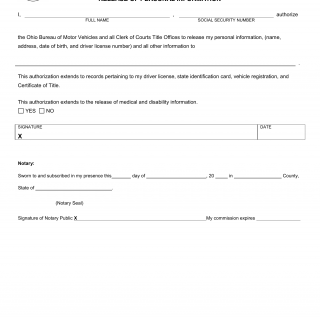 Form BMV 5008. Notarized Written Consent Release Personal Information